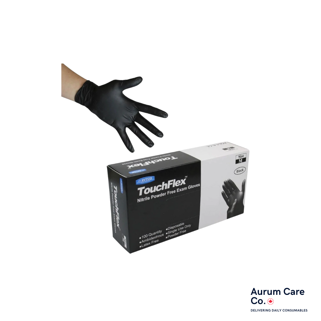 Black Nitrile Exam TouchFlex Powder Free Gloves 4.5 Mil Aurum